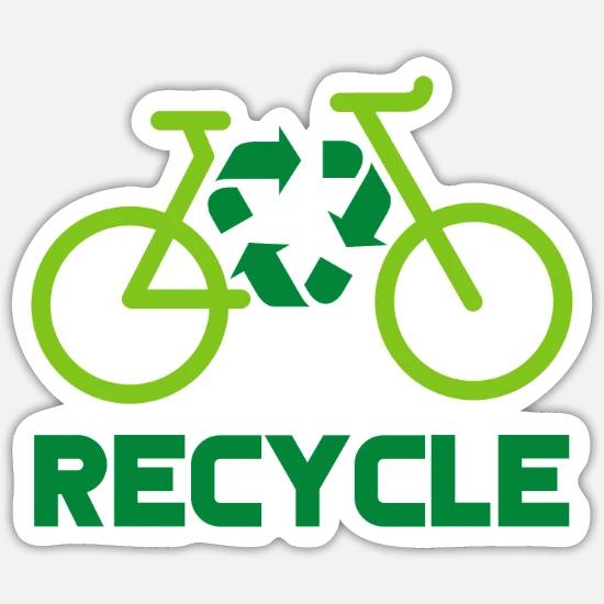 Recycle Fiets Klimaatbescherming Milieuverklaring Aarde' Sticker |  Spreadshirt